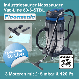 Industriesauger Nasssauger Vac-Line 80-3-STBL I Floormagic