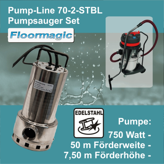 Pump-Line 70-2-STBL Pumpsauger Set I Floormagic