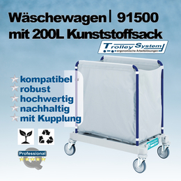 Wschewagen 200l I Kunststoff-Sack I 91500 I Trolley-System