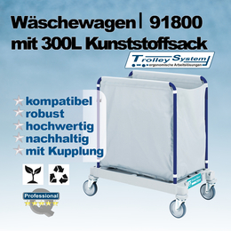 Wschewagen 300l I Kunststoff-Sack I 91800 I Trolley-System