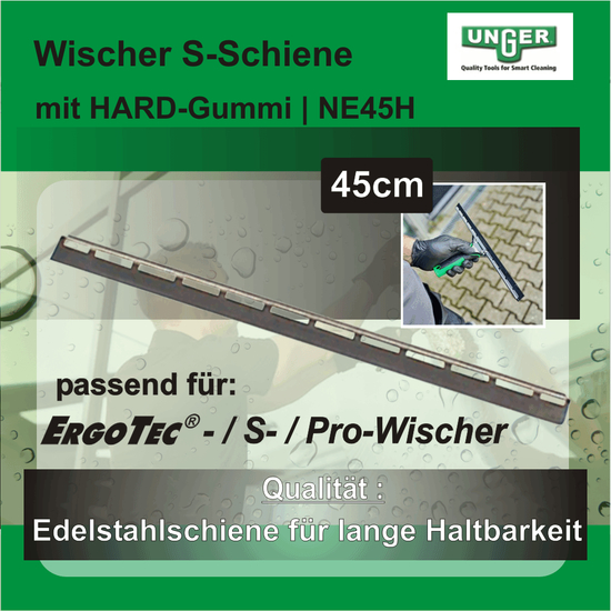 S-Schiene mit Hard-Gummi I 45 cm I NE45H I Unger