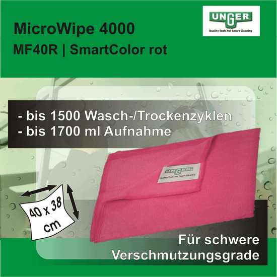 SmartColor MicroWipe 4000, rot I MF40R I Unger