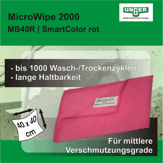 SmartColor MicroWipe 2000, rot - MB40R I Unger
