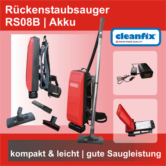 RS08B Akku I Rckenstaubsauger I Cleanfix