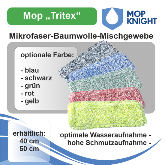 Mop Tritex | Mikrofaser-Baumwolle-Mischgewebe | Wischmopp I Mop Knight
