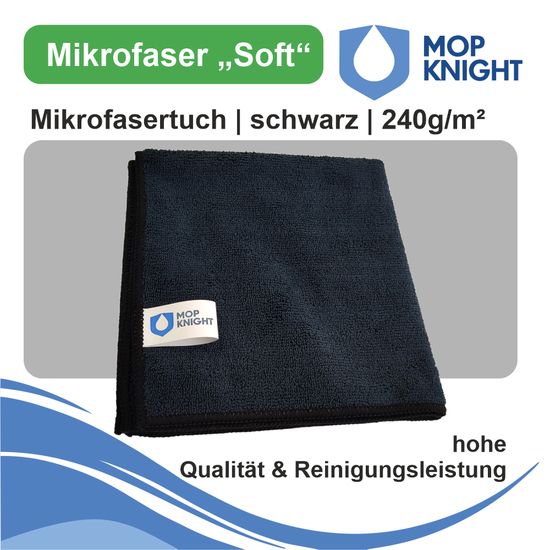Mikrofasertuch Soft | 40x40 cm I Mop Knight schwarz