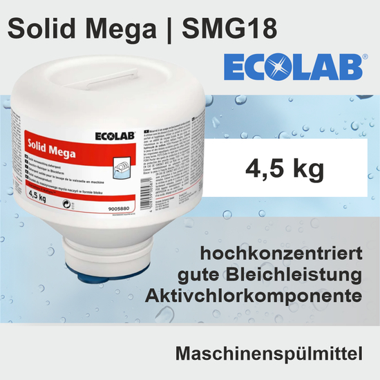 Solid Mega Maschinensplmittel mit guter Bleichwirkung I 4,5kg SMG18 I Ecolab