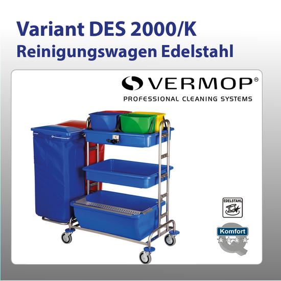 Variant DES 2000/K Reinigungswagen Edelstahl I Vermop