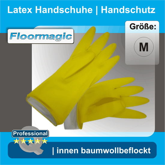 Handschutz Latex Handschuhe, Gre M I Floormagic