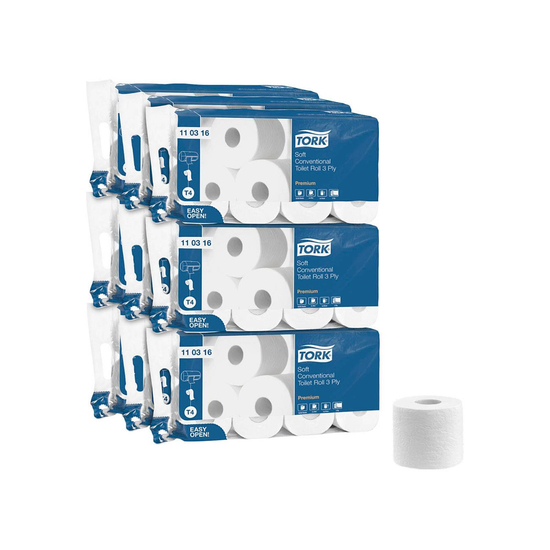 T4 Toilettenpapier Extra 72 Rollen, 3-lg, hochwei, 250 Blatt I Tork
