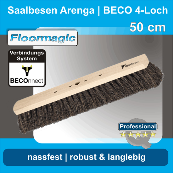 Saalbesen aus Arenga 50 cm I BECO 4-Loch I Floormagic