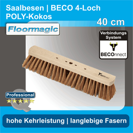 Saalbesen POLY-Kokos 40 cm I BECO 4-Loch I Floormagic