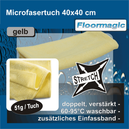 Microfasertcher Stretch 40x40cm, gelb I Floormagic
