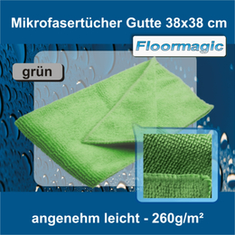 Mikrofasertcher grn Gutte 38 x 38 cm I Floormagic