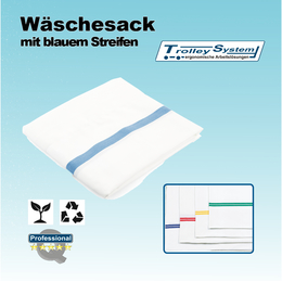 Wschesack mit blauem Streifen I Trolley-System
