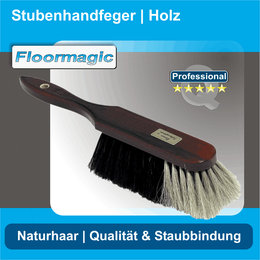 Stubenhandfeger I 30 cm I heller Naturhaar-Bart I Floormagic