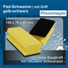 Padschwamm 150 x 70 x 45 mm gelb/schwarz I Floormagic