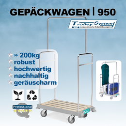 Gepckwagen 200 kg I 950 Kofferwagen I Trolley-System