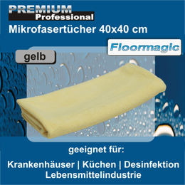 Mikrofasertcher PREMIUM Professional 40x40cm in gelb I Floormagic