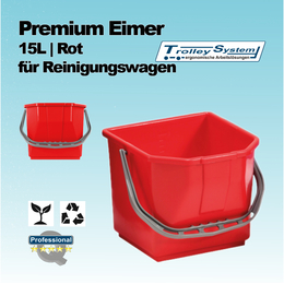 Premium Eimer 15 Liter rot passend fr Reinigungswagen I...