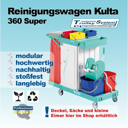 Reinigungswagen Kulta 360 Super aus hochwertigen Kunststoff I Trolley-System