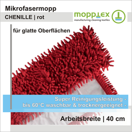 Mikrofasermopp CHENILLE rot 40 cm I Mopptex