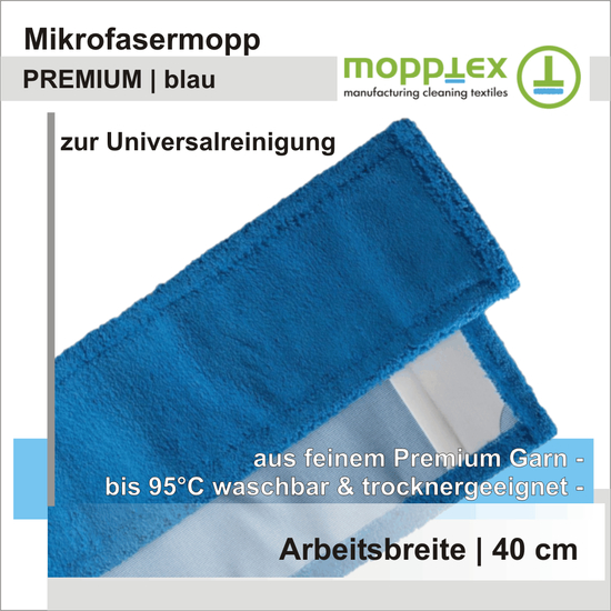 Mikrofasermopp Premium blau 40 cm I Mopptex