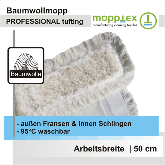 Baumwollmopp PROFESSIONAL tufting 50 cm I Mopptex