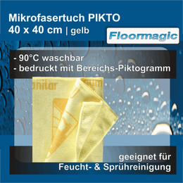 Mikrofasertuch PIKTO gelb 40x40 cm I Floormagic