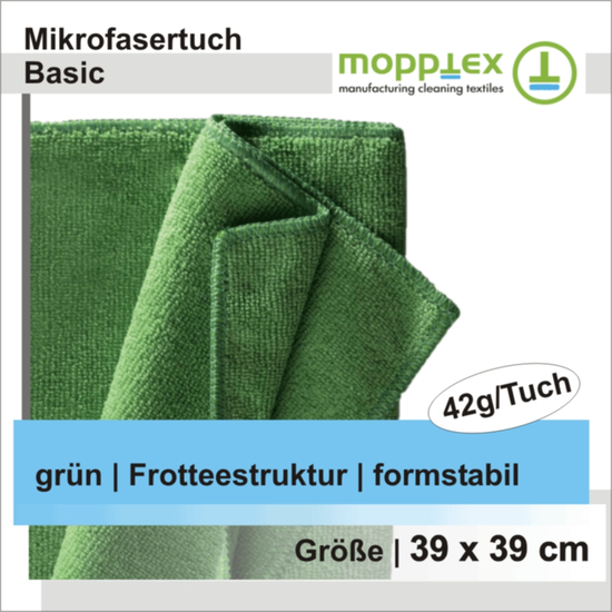 Mikrofasertuch Frotte Basic grn 39x39 cm I Mopptex