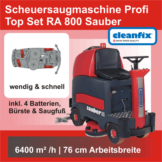 Profi Top Set RA 800 Sauber Scheuersaugmaschine I Cleanfix