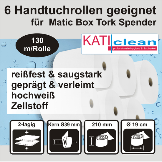 6 Handtuchrollen geeignet fr Matic Box Tork Spender I KATIclean
