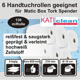 6 Handtuchrollen geeignet fr Matic Box Tork Spender I...