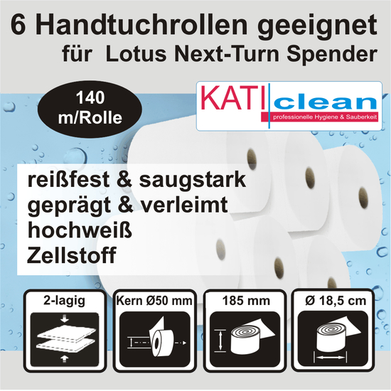 6 Handtuchrollen geeignet fr Lotus NextTurn Spender I KATIclean