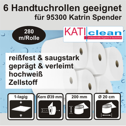 6 Handtuchrollen geeignet für 95300 Katrin Spender I...