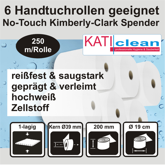 6 Handtuchrollen geeignet fr No-Touch Kimberly-Clark Spender I KATIclean