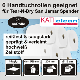 6 Handtuchrollen geeignet fr Tear-N-Dry San Jamar...