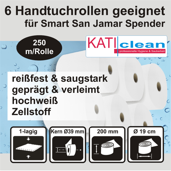 Katiclean 6 Handtuchrollen geeignet für San Jamar Smart...