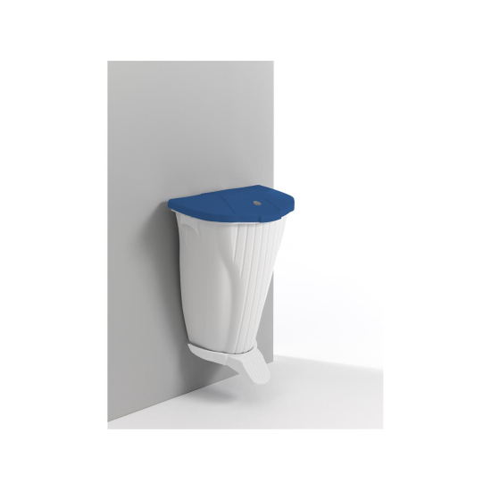 50 l Wall-Up mit Pedal in weiß blauem Deckel 00005840WB