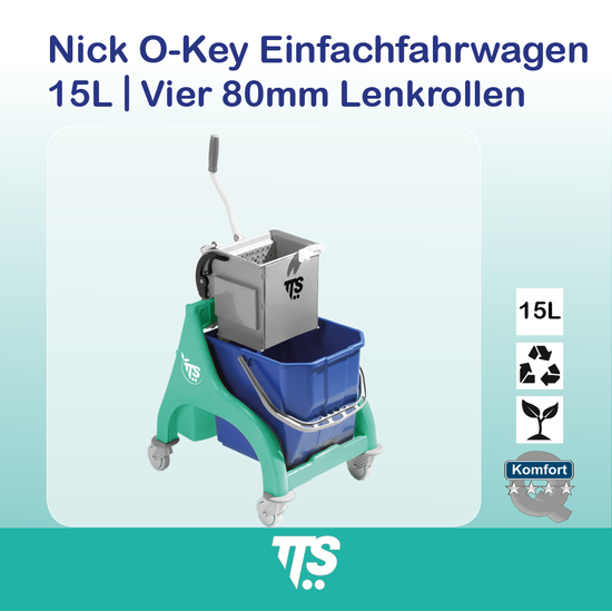 15l Nick O-Key Einfachfahrwagen I vier 80mm Lenkrollen I 00036045 I TTS