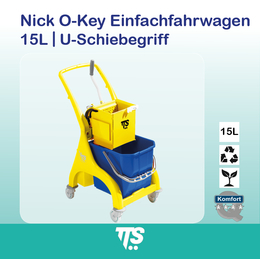 15l Nick O-Key Einfachfahrwagen I U-Schiebegriff I...