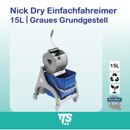 15l Nick Dry Einfachfahreimer I graues Grundgestell I...