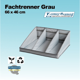 Fachtrenner grau 66 x 46 cm Trolley-System