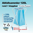 120 l Abfallsammler, Rund und Klappbar Trolley-System