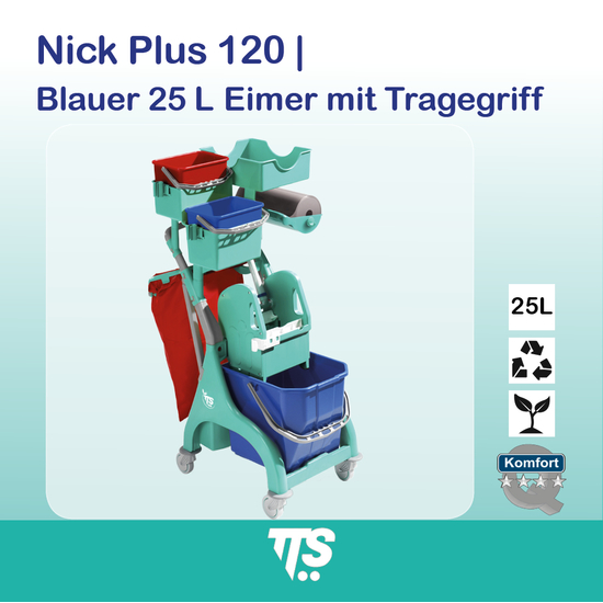 25l Nick Plus 120 I blauer 25l Eimer mit Tragegriff I 00006559 I TTS