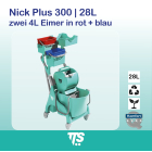 28 l Nick Plus 300 zwei 4 l Eimer in rot u. blau 0P066539