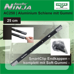 ErgoTec-NINJA Aluminium Schiene 25cm, mit Soft-Gummi I AC250 I Unger