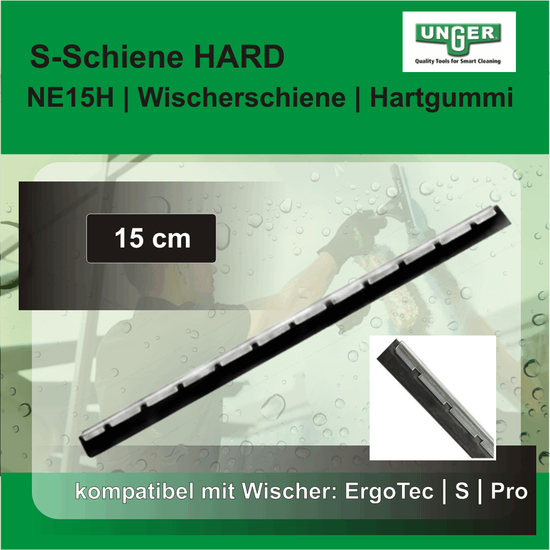 S-Schiene mit Hard-Gummi 15 cm I NE15H I Unger