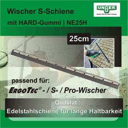 S-Schiene mit Hard-Gummi I 25 cm I NE25H I Unger