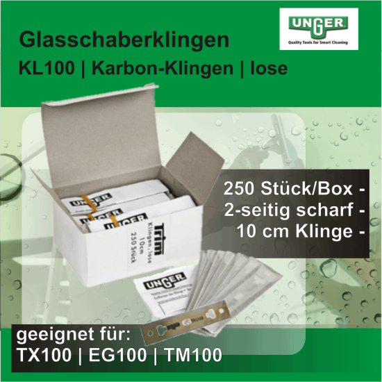 Glasschaberklingen Karbon lose 10 cm 250 Stück